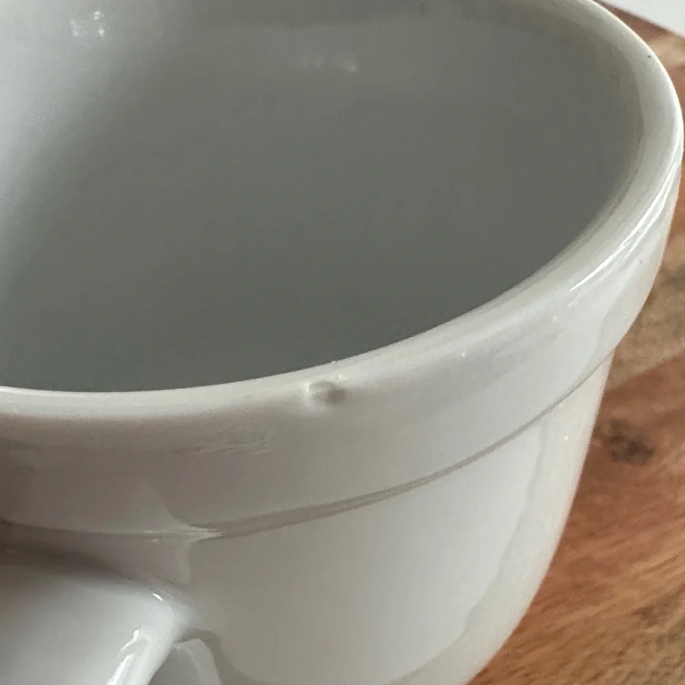 Pottery Barn Vintage White Ceramic Farmhouse Mug Set (3)